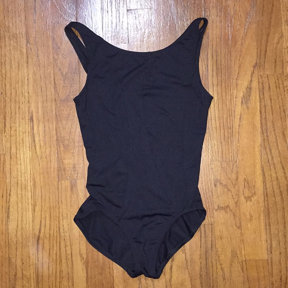 Gaynor Minden Samurai Black Leotard with V Back